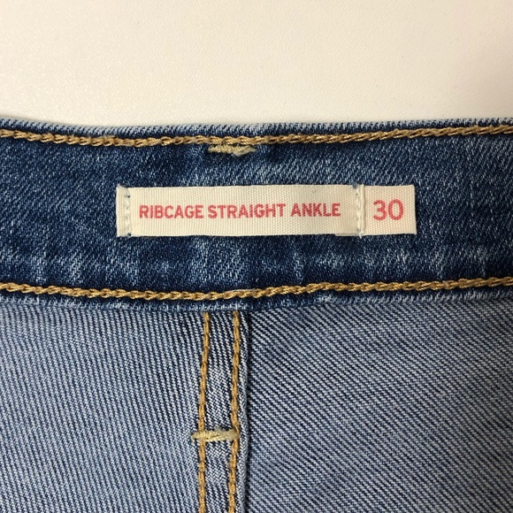 Levi’s Ribcage Straight Ankle Jeans Blue Size 30x27 - Picture 9 of 9